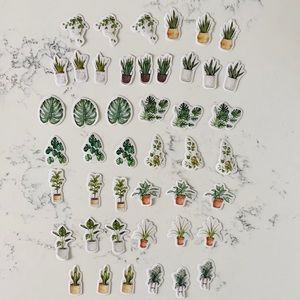 Mo Card 45 Plant 🪴 and Leaves 🍃 Pattern Stickers